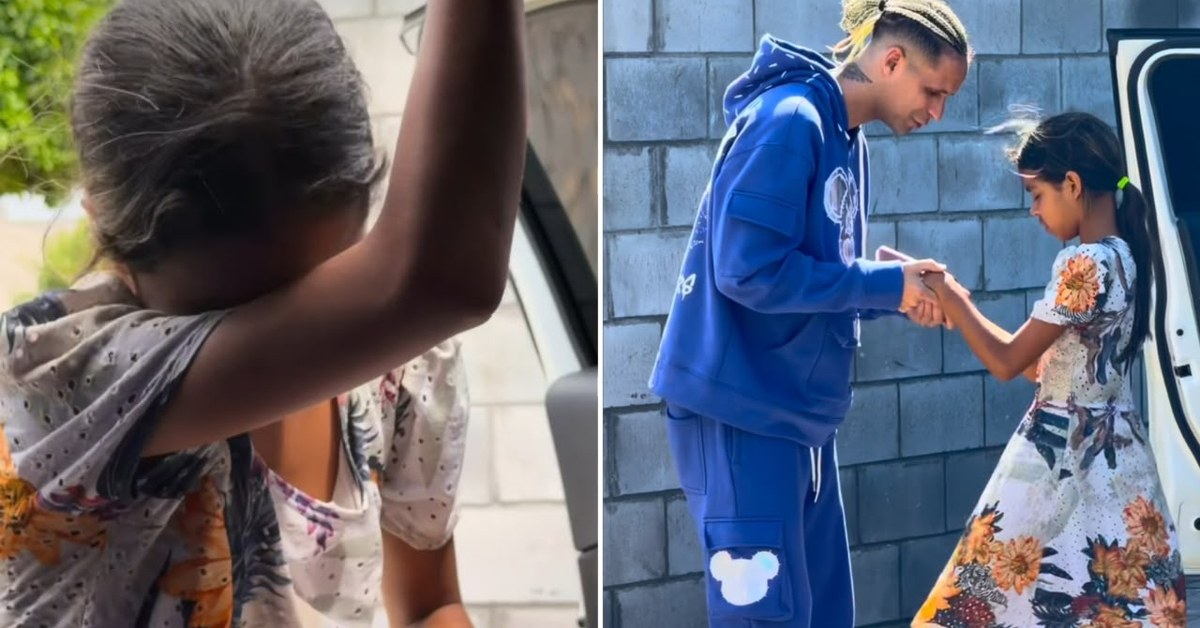 Menina vendendo sacolé nas ruas louva a Deus após receber ajuda de influenciador cristão